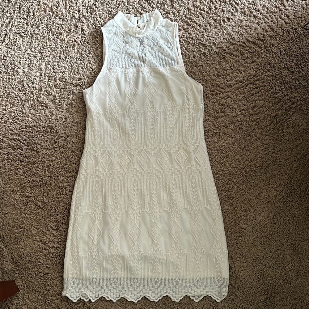 Lace High Neck Dress